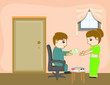 © VectorShots - Man Presenting Money to His Sister