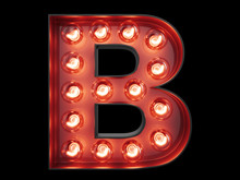 Light Bulb Alphabet Character B Font
