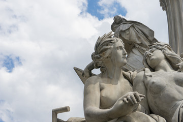 Wall Mural - Detail of Pallas-Athene fountain in front of the Austrian parliament, Vienna, Austria