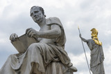 Fototapeta Mapy - Statue portrait of Titus Livius in front of the austrian parliament in Vienna