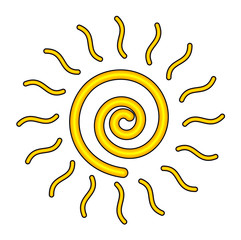 Sticker - Cartoon Sun Design