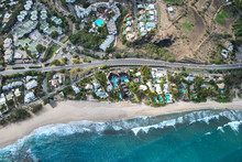 Old Effect Picture, Aerial View On Coast, Reunion Island, France