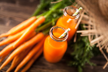 Fresh organic carrot juice