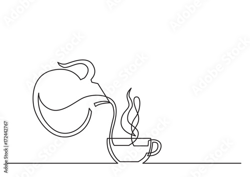 Dekoracja na wymiar  jeden-rysunek-linii-izolowanego-obiektu-wektorowego-filizanka-kawy-i-sloik