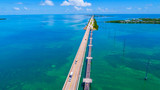 Road to Key West over seas and islands, Florida keys, USA.