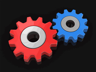 Poster - Cogwheels. Image with clipping path