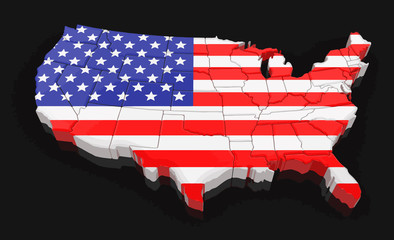Poster - Map of USA. Image with clipping path.