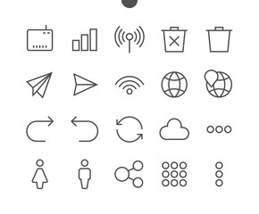 Poster - communication pixel perfect well-crafted vector thin line icons 48x48 ready for 24x24 grid for web g