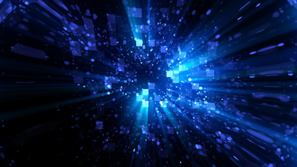 Wall Mural - abstract spacescape, black hole. star on dark background. magic explosion star with particles. speed