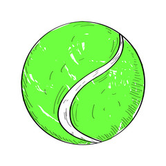 Poster - Isolated retro tennis ball on a white background, Vector illustration