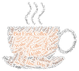 Coffee cup word art