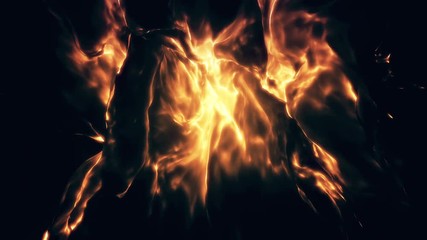 Wall Mural - Dramatic Glowing Abstract Flame Loop