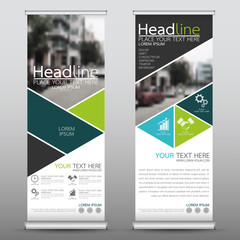 Wall Mural - Roll up business banner design vertical template vector, cover presentation abstract geometric background, modern publication display and flag-banner, layout in rectangle size.