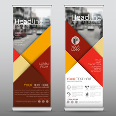 Wall Mural - Roll up business banner design vertical template vector, cover presentation abstract geometric background, modern publication display and flag-banner, layout in rectangle size.