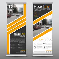 Wall Mural - roll up business banner design vertical template vector, cover presentation abstract geometric backg