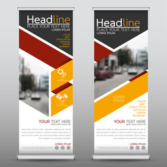 Wall Mural - roll up business banner design vertical template vector, cover presentation abstract geometric backg