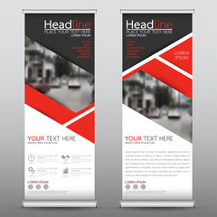 Wall Mural - roll up business banner design vertical template vector, cover presentation abstract geometric backg
