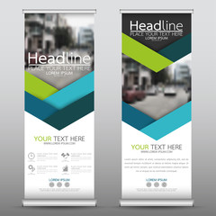 Wall Mural - roll up business banner design vertical template vector, cover presentation abstract geometric backg