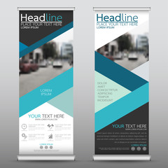 Wall Mural - roll up business banner design vertical template vector, cover presentation abstract geometric backg