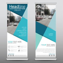 Wall Mural - roll up business banner design vertical template vector, cover presentation abstract geometric backg