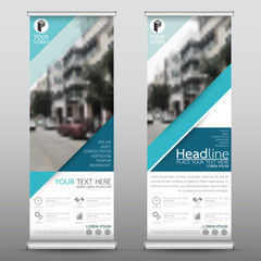 Wall Mural - roll up business banner design vertical template vector, cover presentation abstract geometric backg