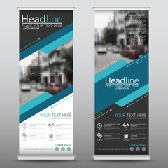 Wall Mural - roll up business banner design vertical template vector, cover presentation abstract geometric backg