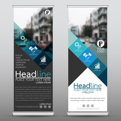 Wall Mural - roll up business banner design vertical template vector, cover presentation abstract geometric backg