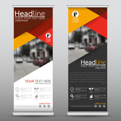 Wall Mural - roll up business banner design vertical template vector, cover presentation abstract geometric backg