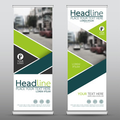 Wall Mural - roll up business banner design vertical template vector, cover presentation abstract geometric backg