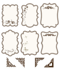 Wall Mural - Vector collection of decorative scrapbook elements for your design. Vector floral silhouette