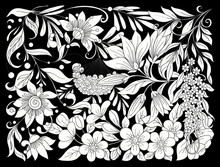 Floral Composition. Spring Flowers. Vector Illustration.