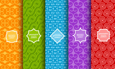 Wall Mural - set of different bright seamless patterns
