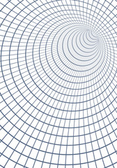 Wall Mural - Illustration of Vector Spiral Tunnel. Wireframe Technology Vortex Tunnel Illusion Background