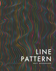 Aufkleber - PrintDark Wavy Line Pattern, Abstract Illustration 