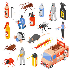 Poster - Pest Control 3d Isomeric Set