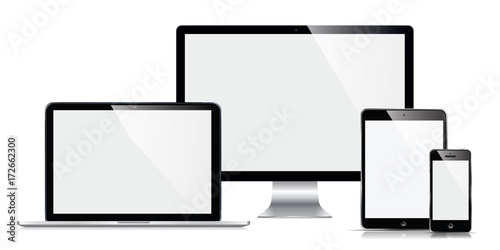 Fotomural Set device mockup. Vector illustration
