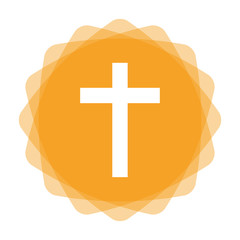 Sticker - App Icon gelb - Kreuz - Christentum