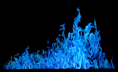 Sticker - high blue fire on black