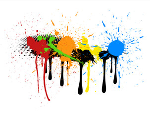 Sticker - Colorful Splashes Vector Background