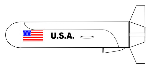 Sticker - Flying Cruise Missile Outline Drawing