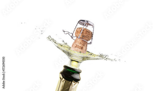 Plakat 2018 Sparkling Champagne Cork Splash Anniversary Nowy Rok Nowy Rok