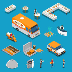 Poster - Catering Isometric Icons Set