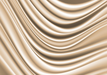 Abstract gold fabric satin wave detail luxury background texture vector illustration.