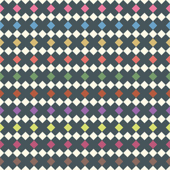 Poster - Seamless pattern of cross, rhombus. Abstract geometric background. Checkered dark print for wallpaper, paper, textile product, clothing. Vector backdrop.