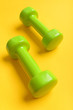© be free - Barbells in small size made of plastic. Healthy lifestyle concept
