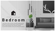 © littleartvector - Interior design with Modern bedroom background , vector , illustration