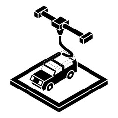 Poster - Car d printing icon, simple style