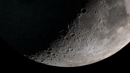 Wall Mural - close up of the moon. seamless animation of moon phases with black background. elements of this imag