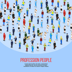 Sticker - Isometric People Professions Background