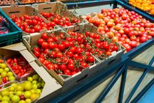 Tomatoes In The Boxes Tomatoes In The Supermarket
